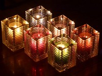 Glazen houder met div. kleuren refills